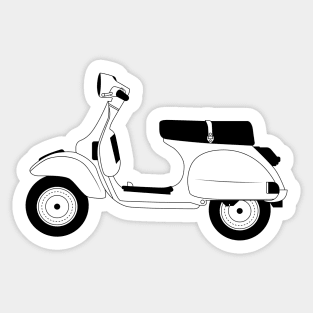 Vespa P125x Black Outline Sticker